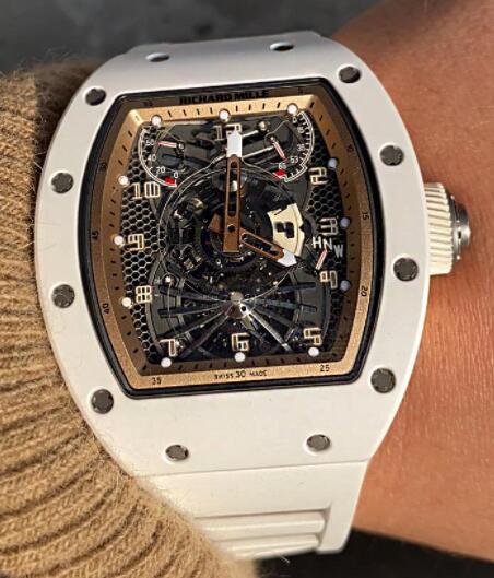 Replica Richard Mille RM 022 TOURBILLON AERODYNE DUAL TIME ZONE White titanium Watch